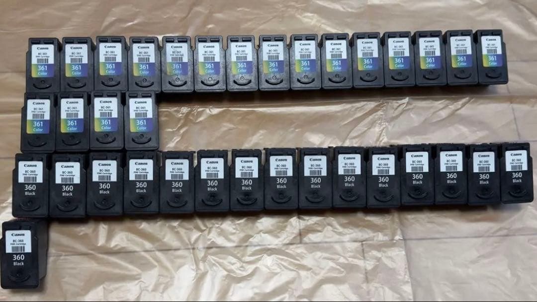 【１２８個】キャノンCanon 使用済み大容量インクカートリッジ ・ケース付き