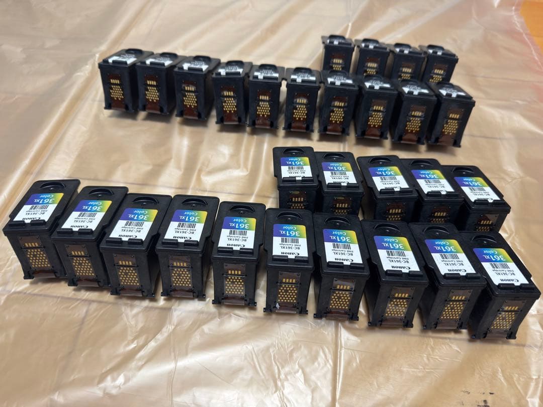 【１２８個】キャノンCanon 使用済み大容量インクカートリッジ ・ケース付き