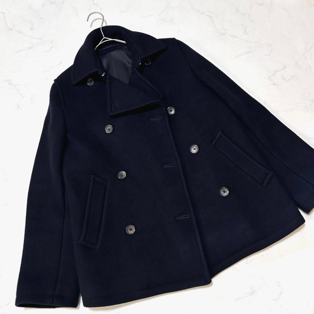 極美品 マーガレットハウエル タスマニアウール ダブルブレスト ピーコート