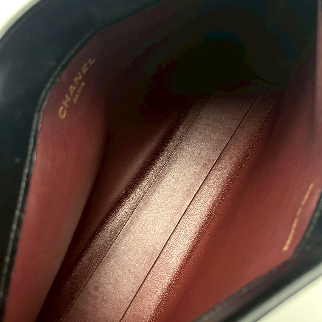 美品 シャネル レザー クラッチ セカンド バッグ ココマーク ブラック
