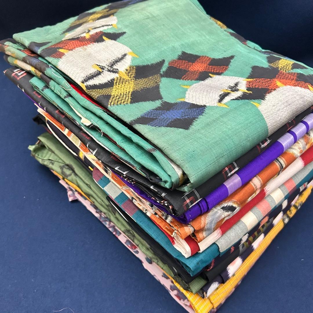 J-1 銘仙着物12枚おまとめ売り　材料正絹