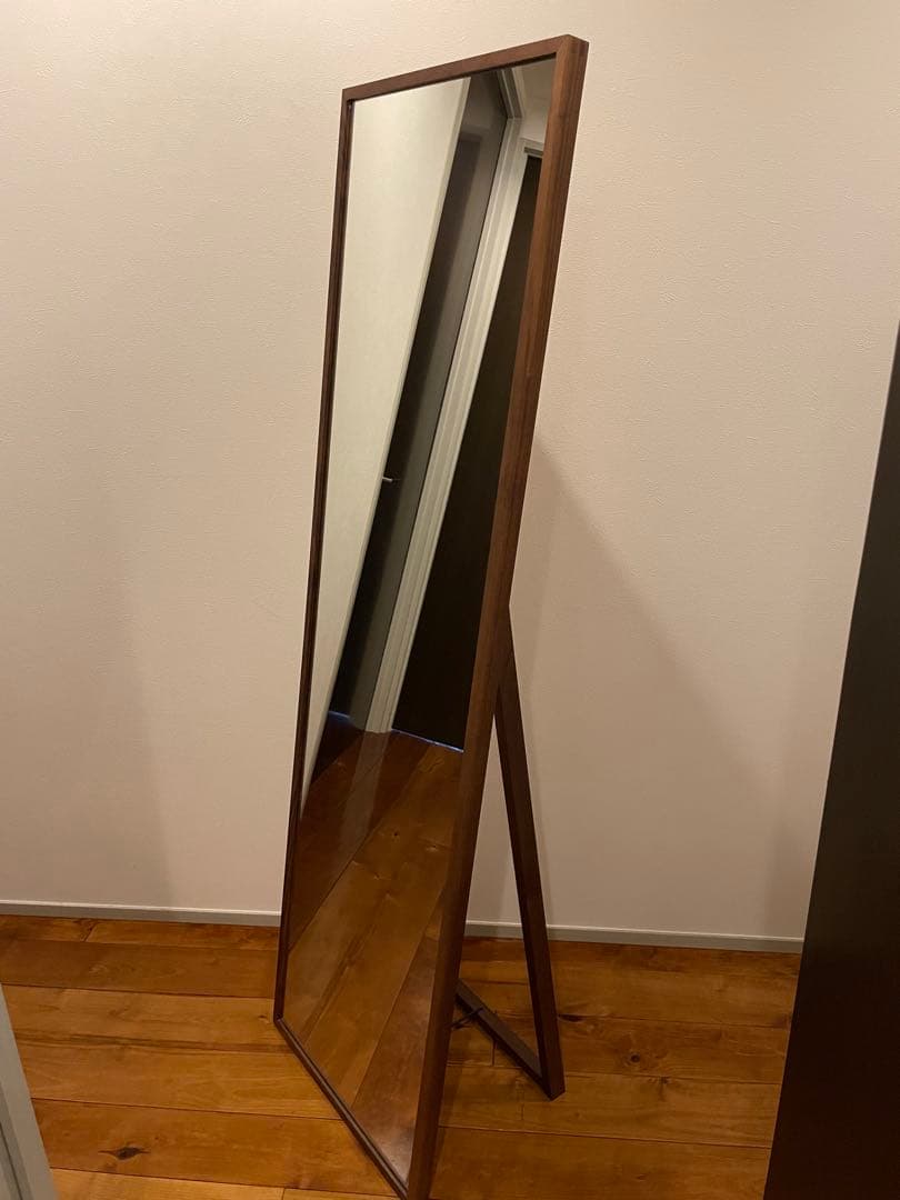 無印　スタンドミラー　ウォールナット