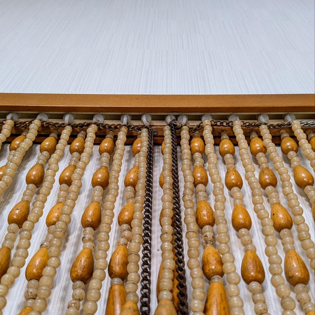 ✨ビンテージ激レア✨ 希少 開閉式 珠暖簾 ロング 欅カラー