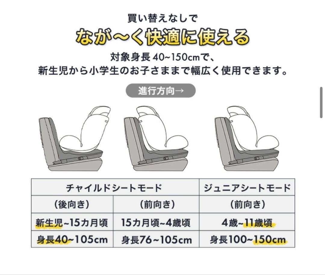 アイリスオーヤマ　チャイルドシート ブラック ISOFIX