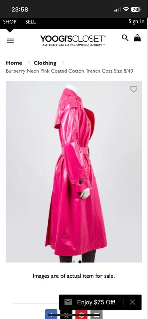 激安　Burberry Waterloo coat 38EU 04US