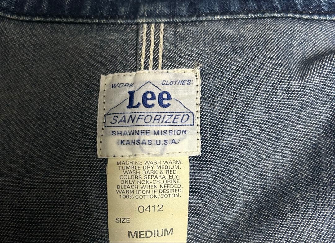 やーま Lee カバーオール　M 復刻　デニム　色落ちあり