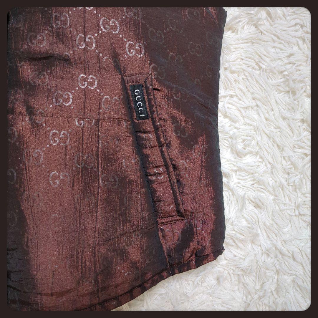 【極美品・入手困難】グッチ☆GUCCI ダウンベスト GG フルジップ ブラウン