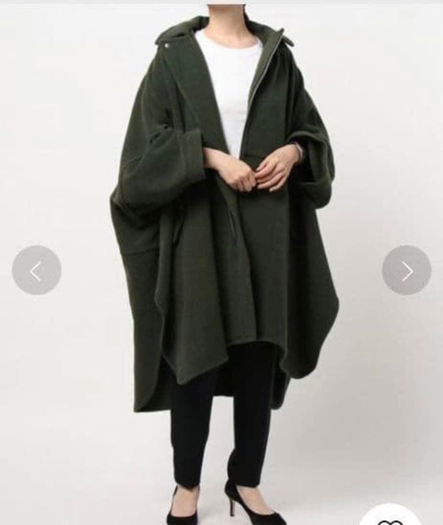 美品 ズッカ ウールモッサコート ポンチョ 縮絨 フード ドルマンスリーブ