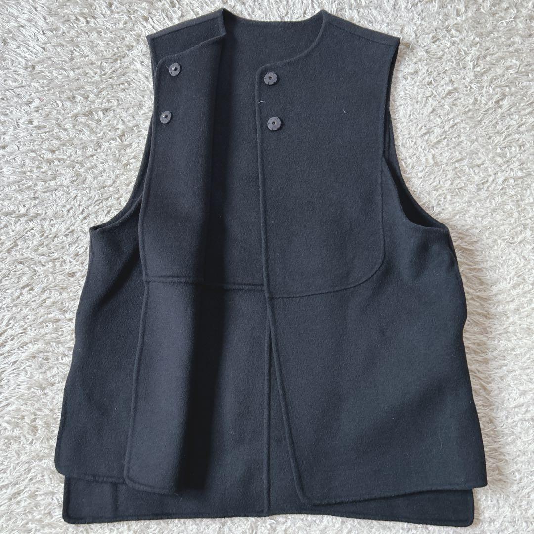 【美品】machatt リバーウールベスト ブラック　ジレ　ウール