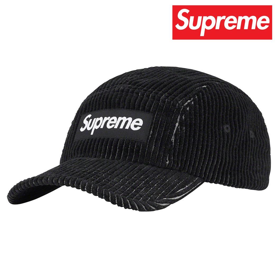 Supreme 2 Tone Corduroy Camp Cap キャップ 黒