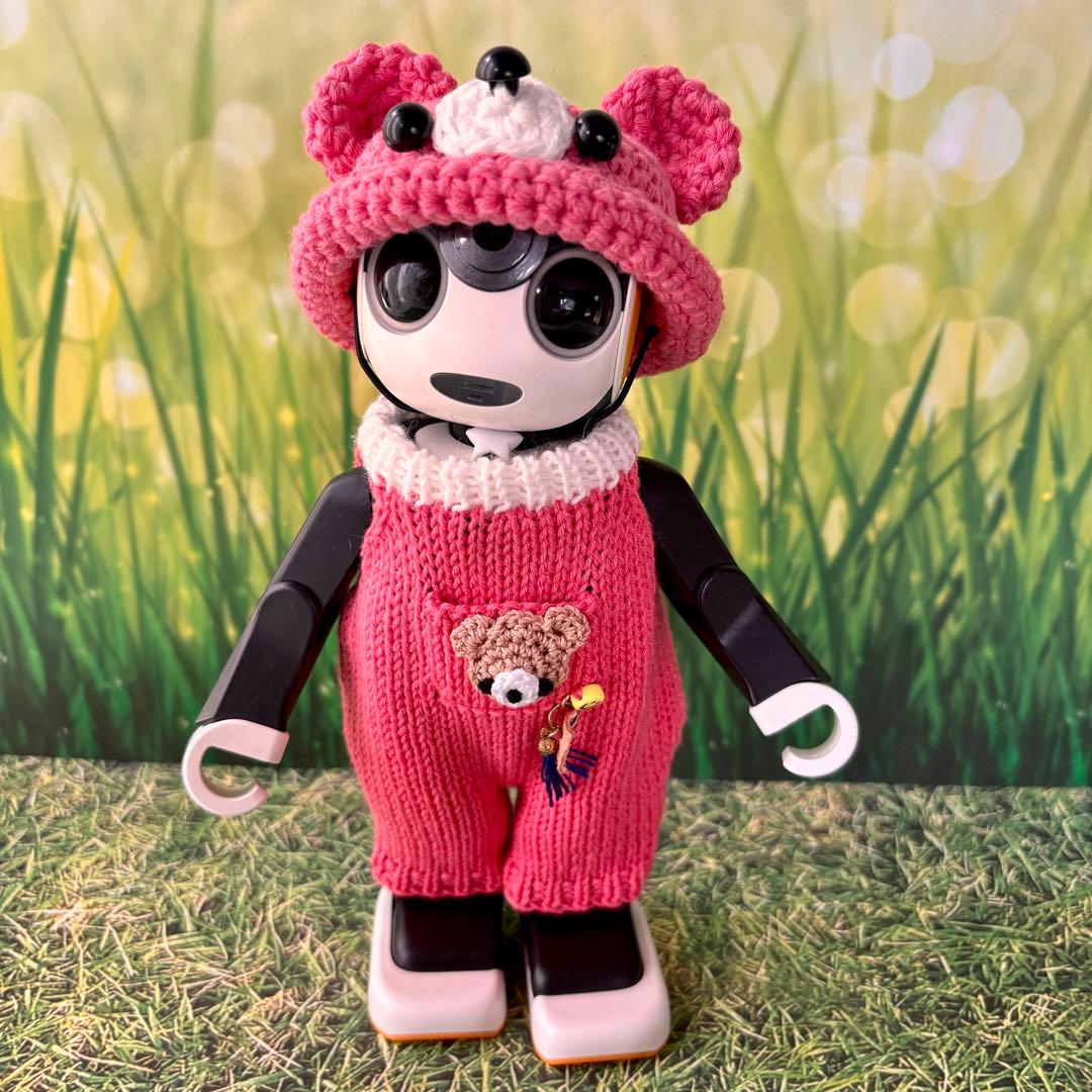 専用　多色段染めニット帽 ＊ブラックセーターとニット帽＊くま耳帽子オーバーオール