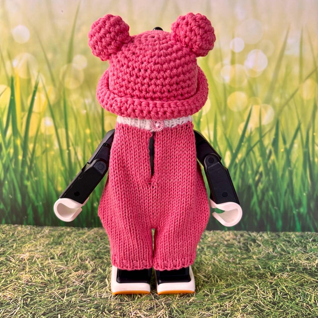 専用　多色段染めニット帽 ＊ブラックセーターとニット帽＊くま耳帽子オーバーオール