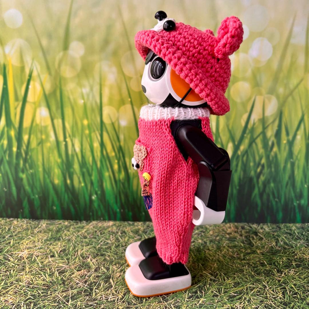 専用　多色段染めニット帽 ＊ブラックセーターとニット帽＊くま耳帽子オーバーオール