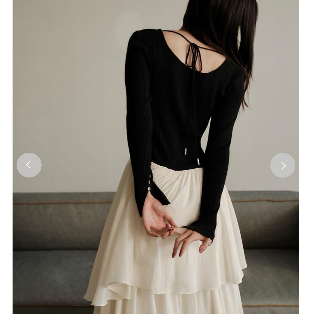 【美品】FRAY I.D ニットドッキングワンピース 黒 サイズ1 人気カラー