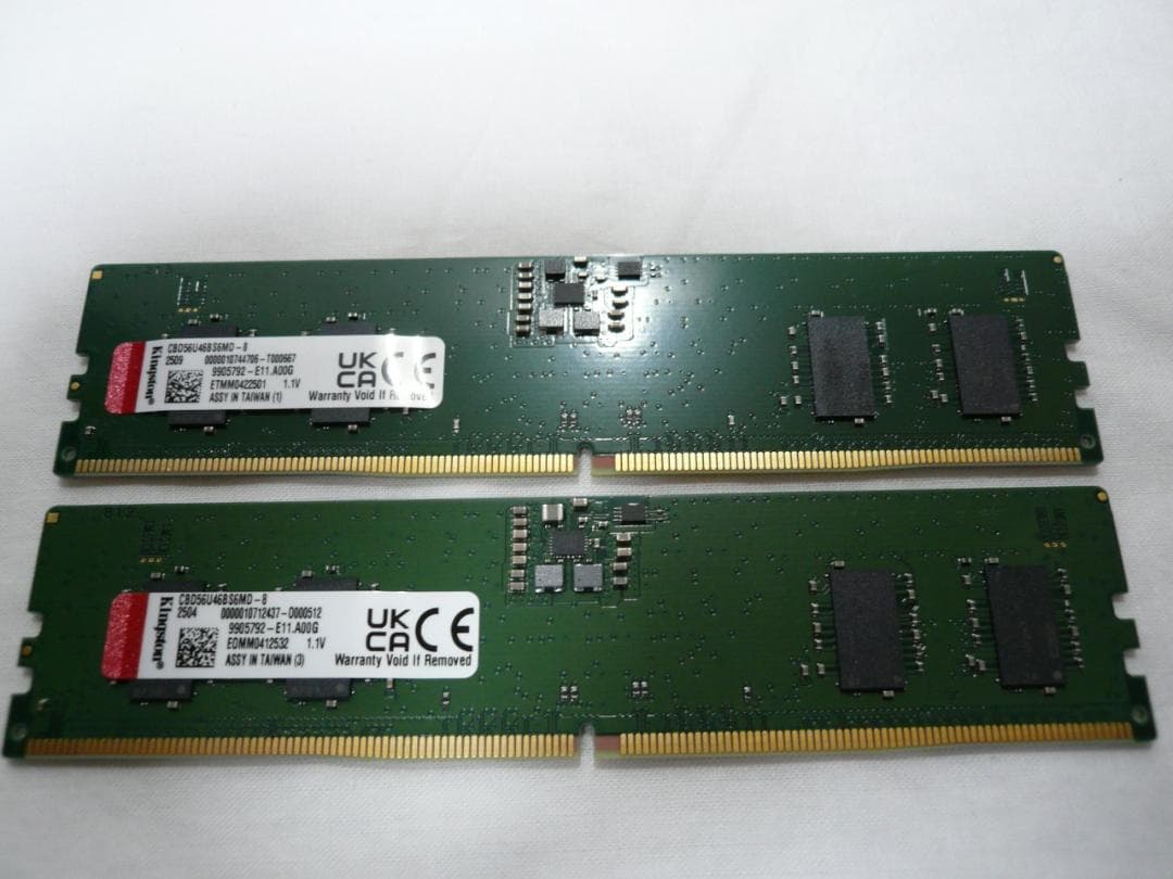 Kingston 16GB DDR5-5600 8GBx2 デスクトップメモリ