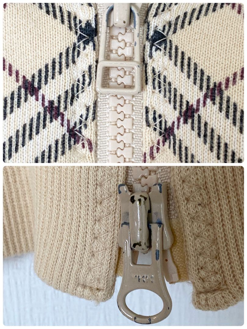 BURBERRY BLUE LABEL ノバチェック 袖刺繍ロゴ ダブルジップ