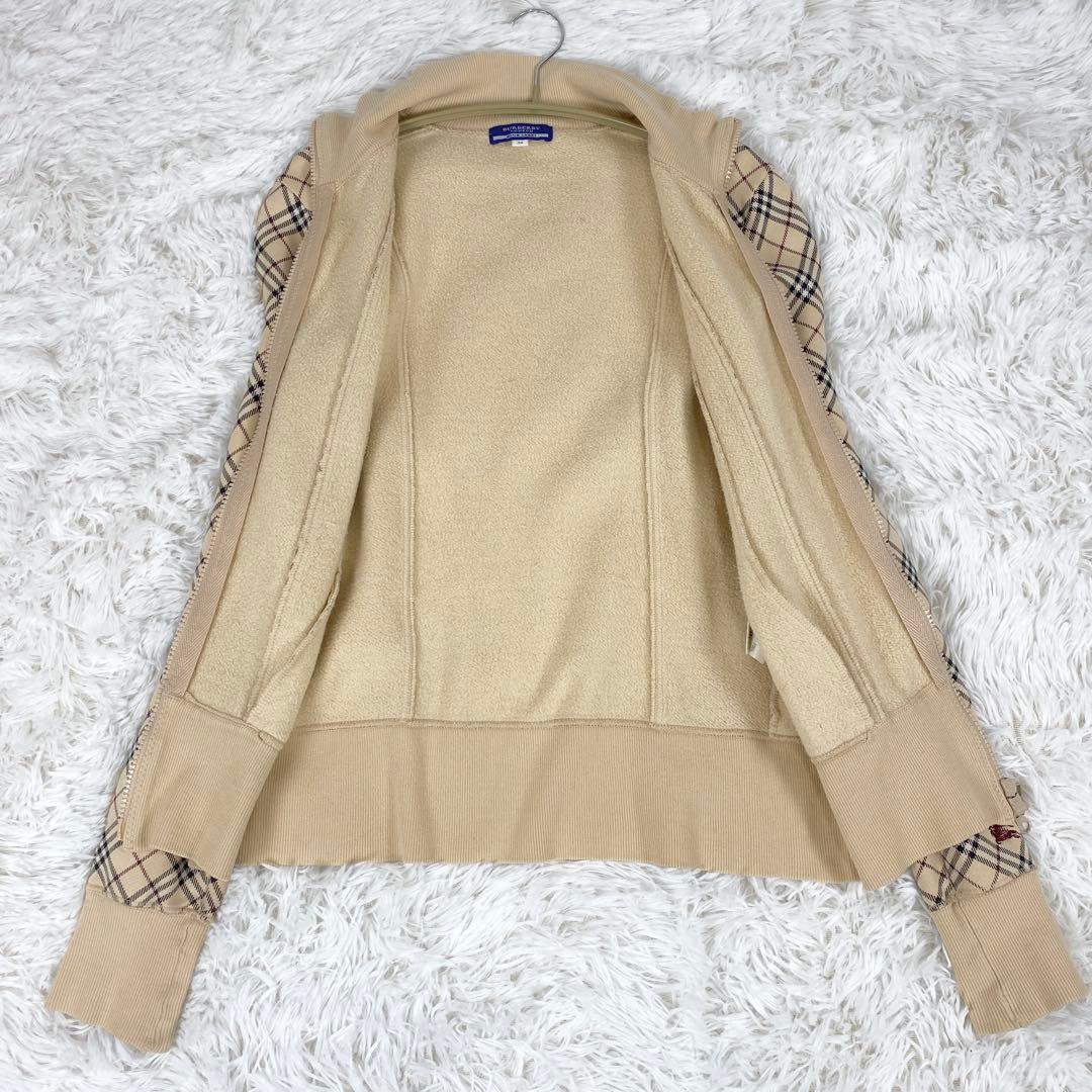 BURBERRY BLUE LABEL ノバチェック 袖刺繍ロゴ ダブルジップ