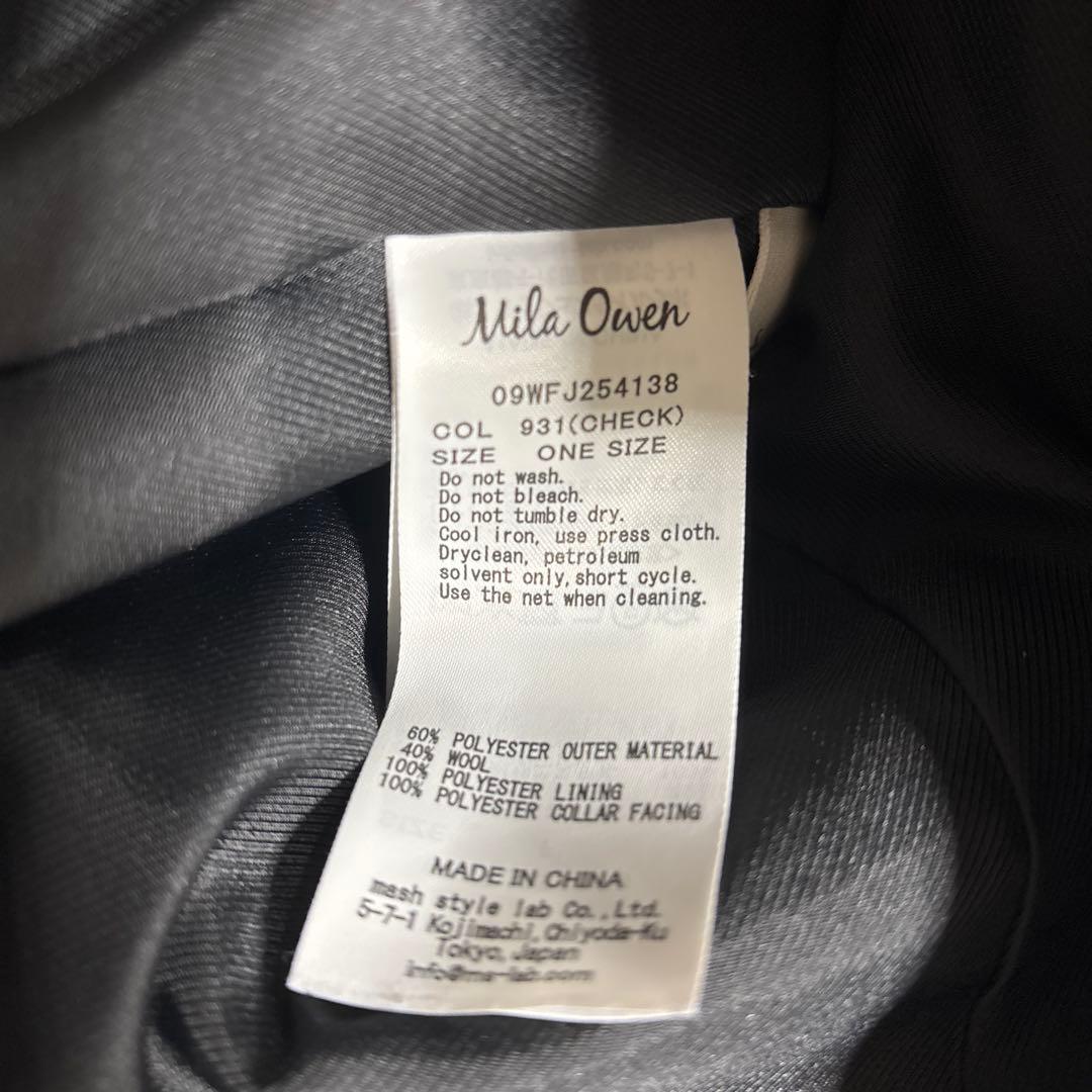 ミラ オーウェン　チェック金釦ダブルブレストブレザー