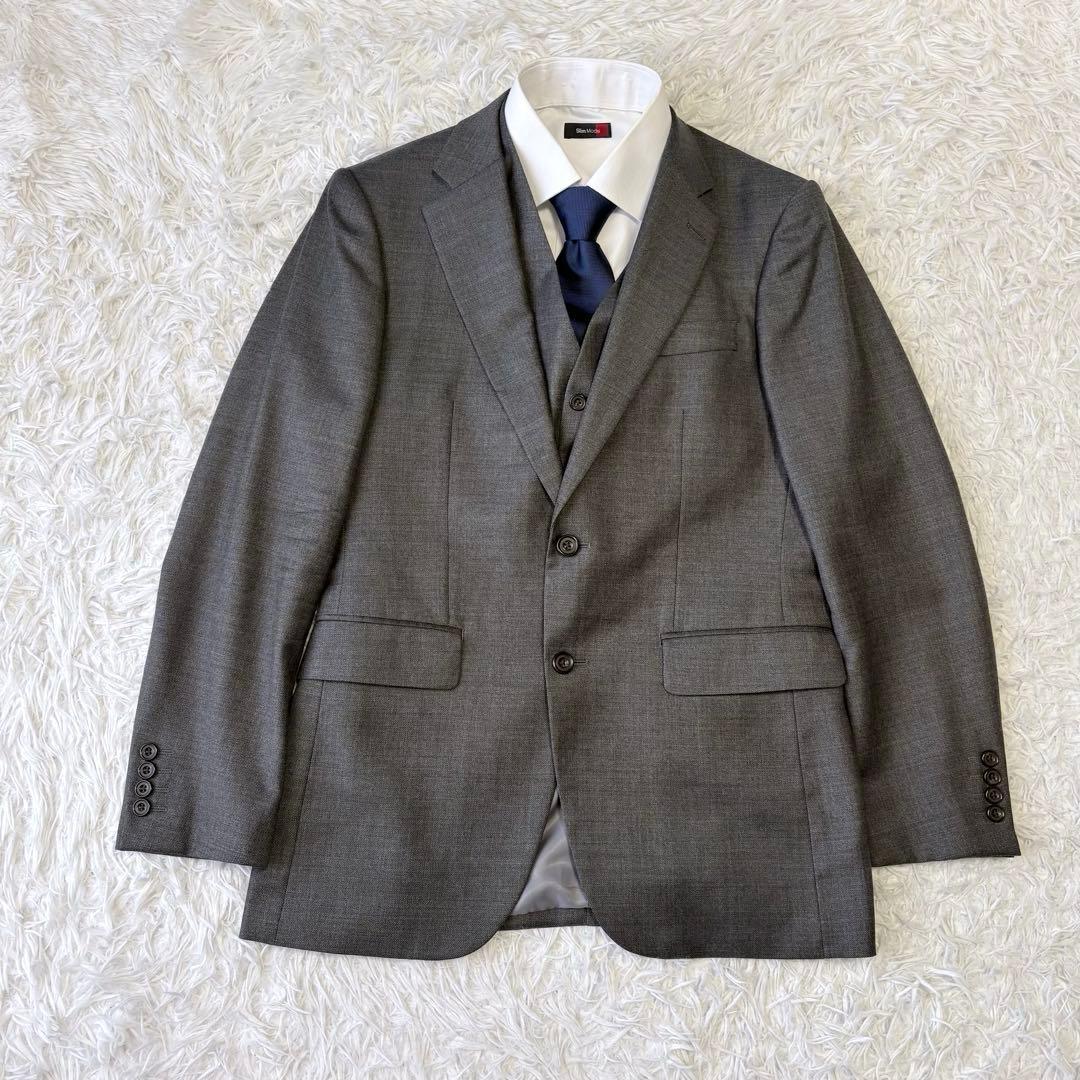 3ピース✨TAKEO KIKUCHI セットアップスーツ 総裏 グレー 3