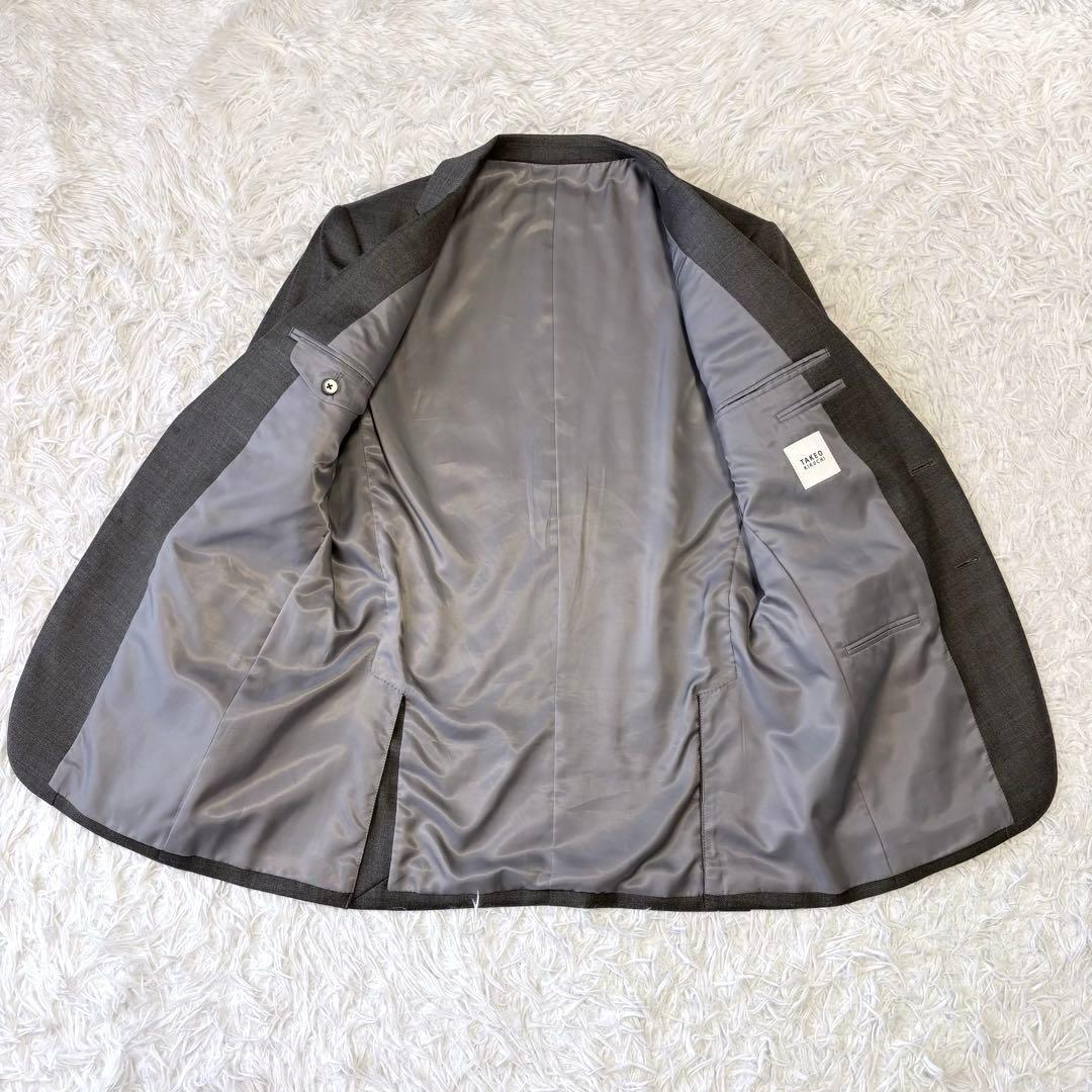 3ピース✨TAKEO KIKUCHI セットアップスーツ 総裏 グレー 3