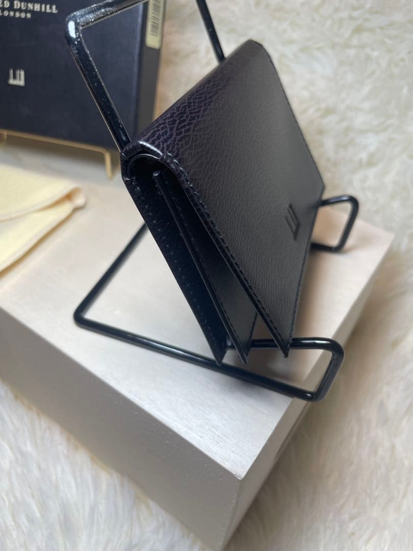 【新品未使用】DUNHILL 名刺入れ シンプル カードケース 黒 本革