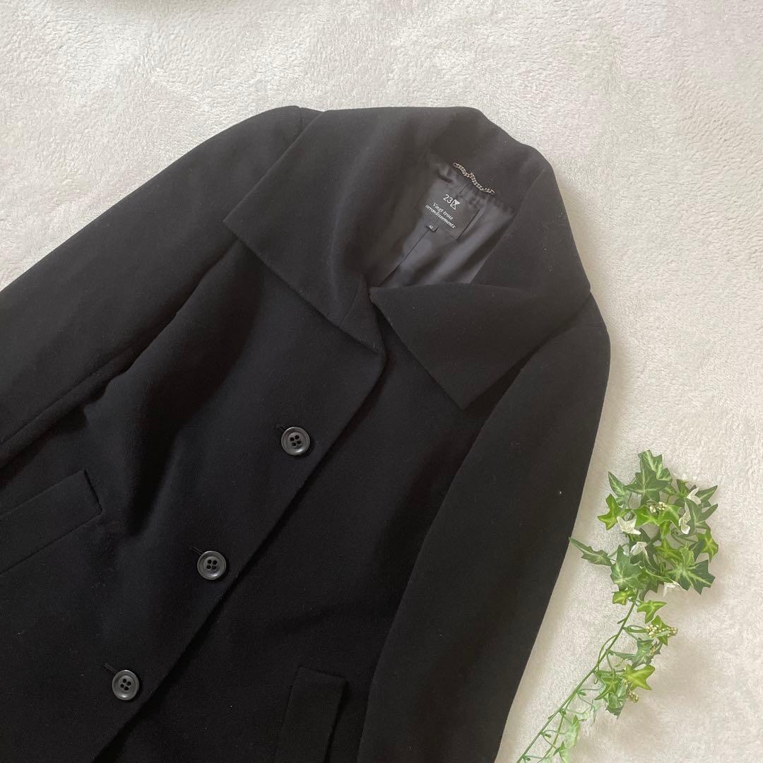 23区　コート　ブラック　40 ウール　カシミヤ　冬