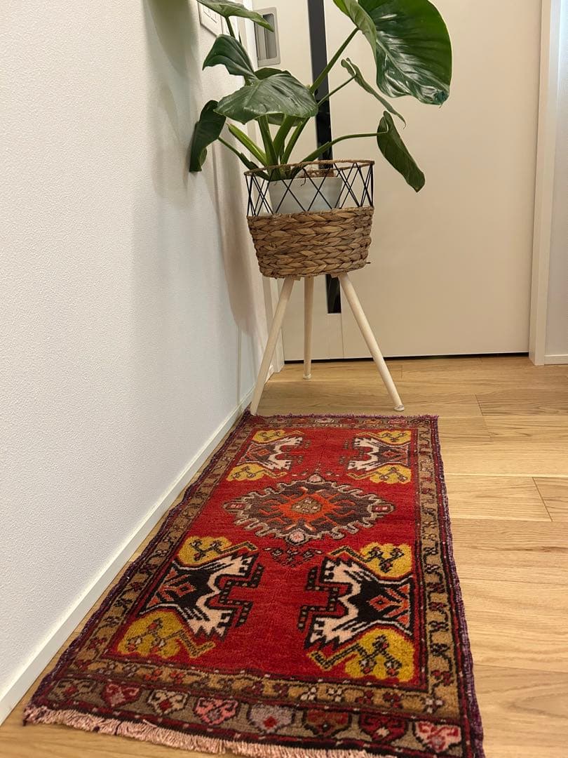 週末セール＊トライバルラグ・トルコヴィンテージラグ・ウール約46×90cm