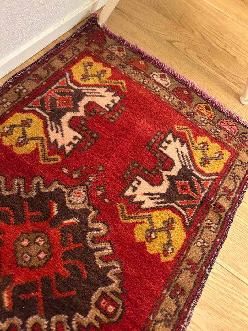 週末セール＊トライバルラグ・トルコヴィンテージラグ・ウール約46×90cm