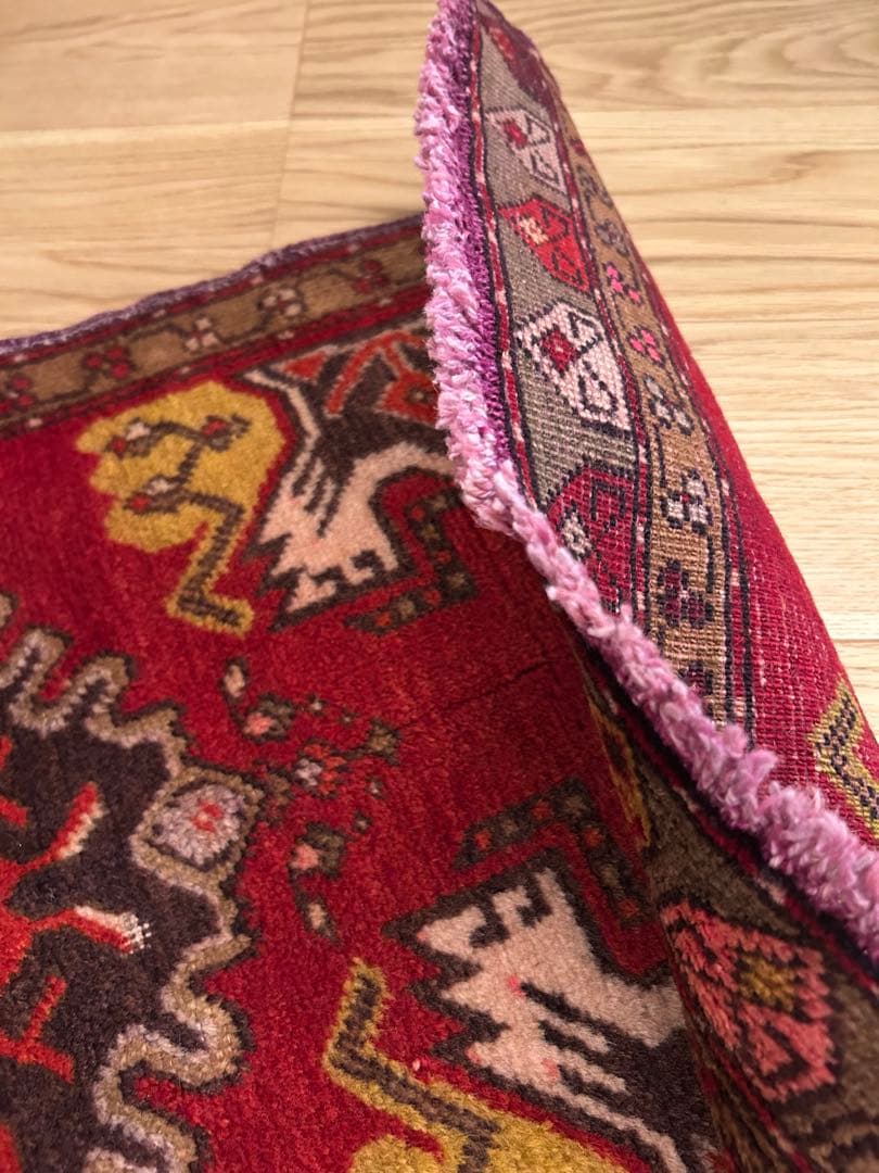 週末セール＊トライバルラグ・トルコヴィンテージラグ・ウール約46×90cm