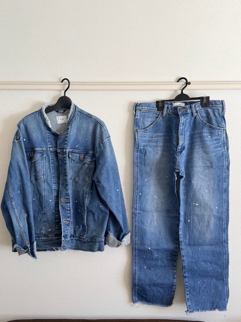 Wrangler Discoat フリンジ付きデニムジャケット セットアップ