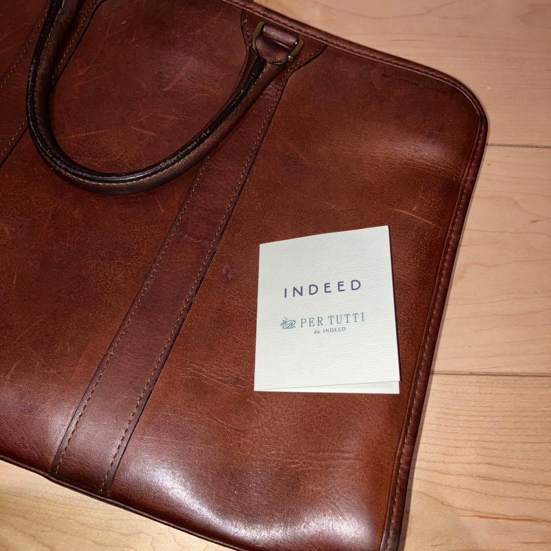 INDEED（インディード）ブリーフケース　ボルサ　ブラウン　オイルレザー