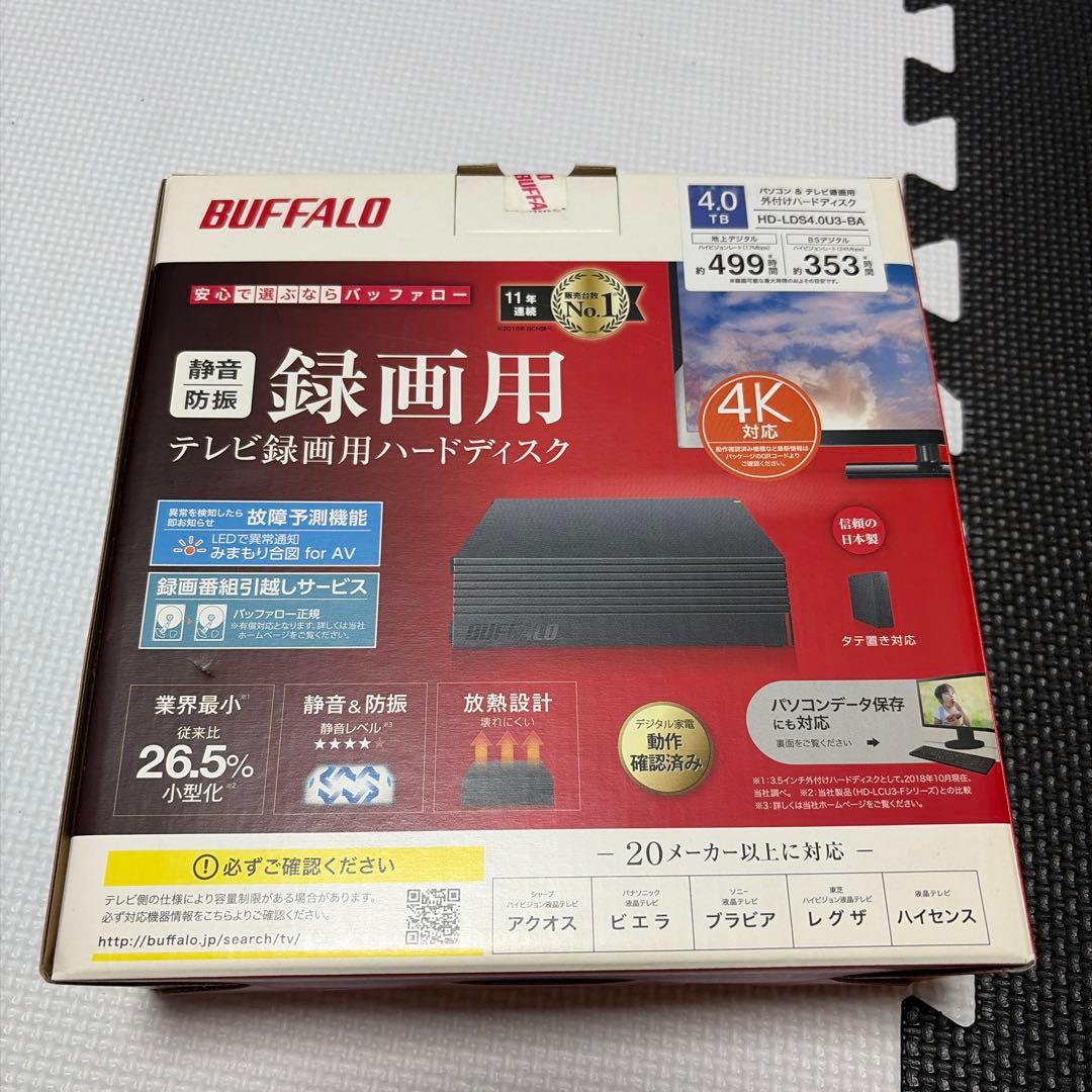 BUFFALO 4TB 外付けハードディスク HD-LDS4.0U3-BA