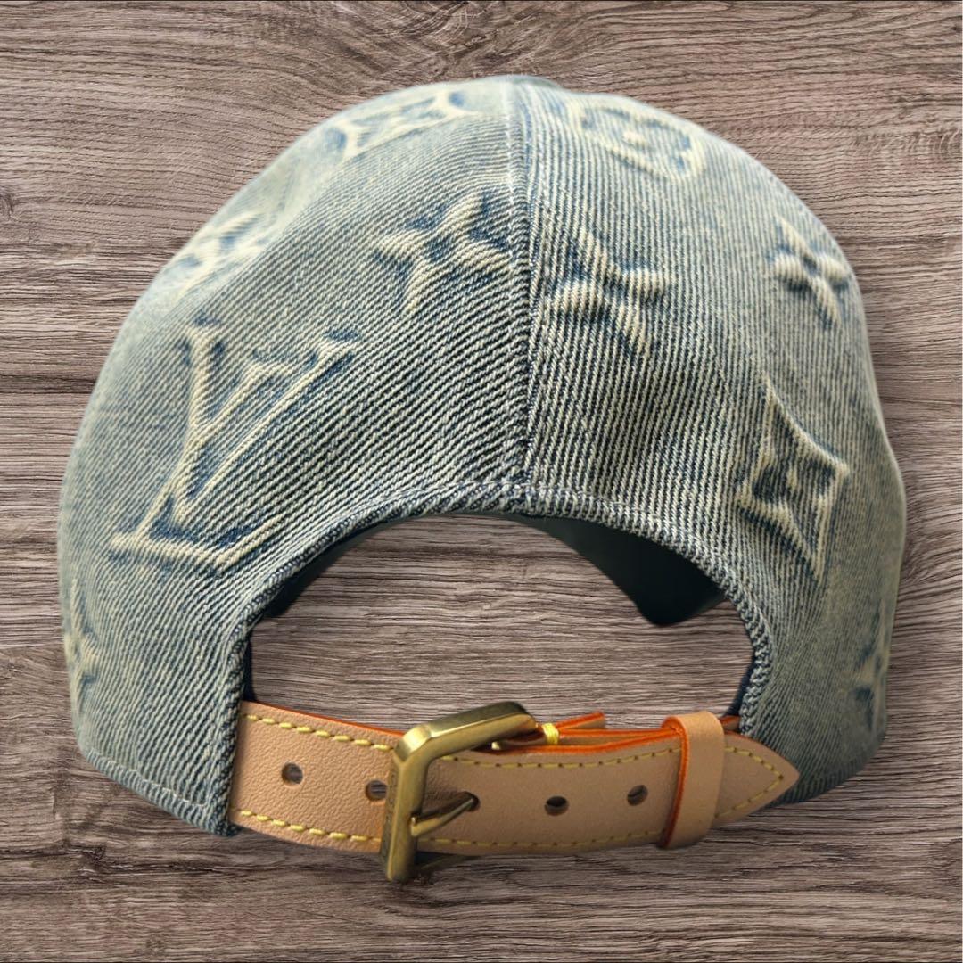 【美品】ルイヴィトン モノグラム デニム キャップ M7156L イタリア製