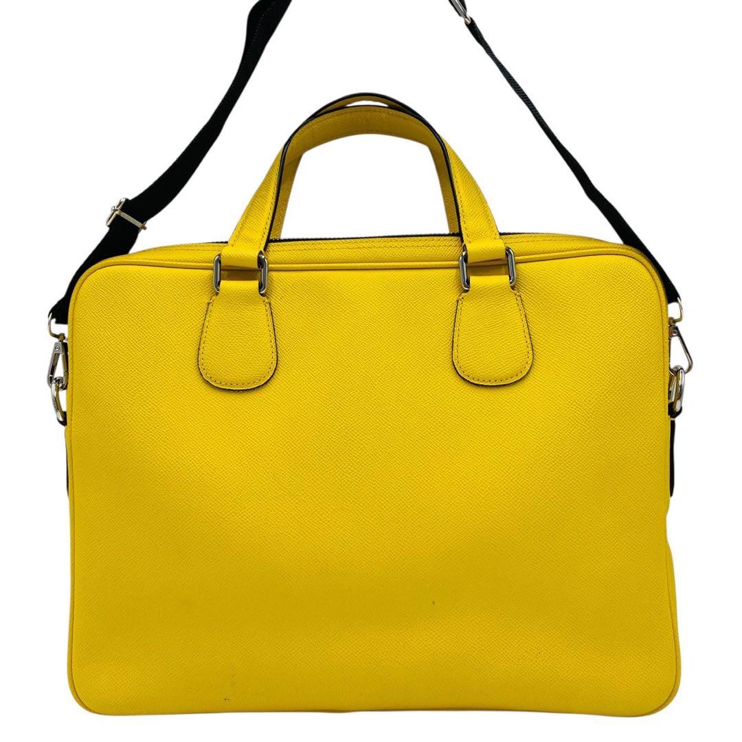 美品✨コーチ ビジネスバッグ ショルダーバッグ イエロー レザー 71710