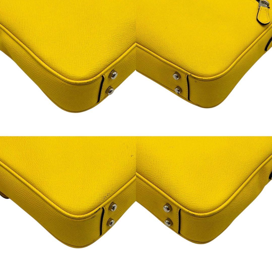 美品✨コーチ ビジネスバッグ ショルダーバッグ イエロー レザー 71710