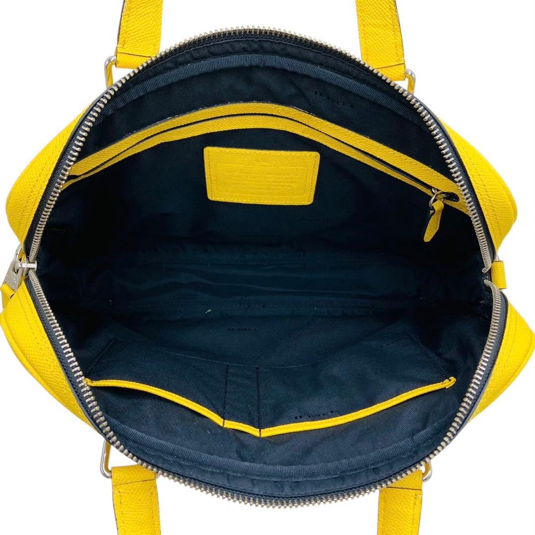 美品✨コーチ ビジネスバッグ ショルダーバッグ イエロー レザー 71710