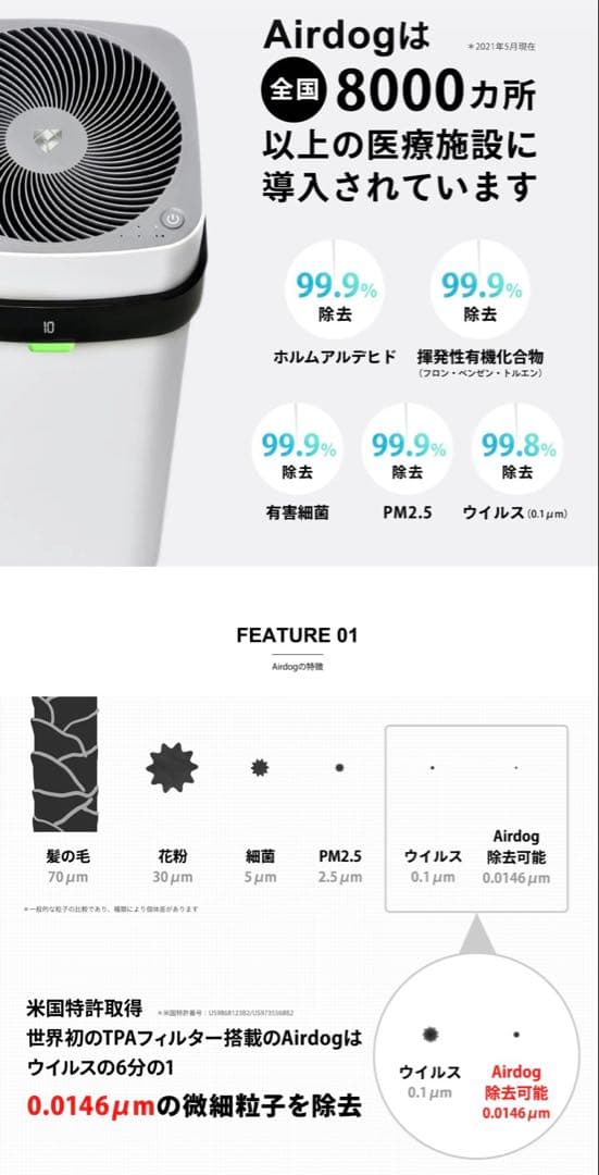 最終価格⭐️正規メーカー動作確認済⭐️Airdog X3s　空気清浄機　21年製