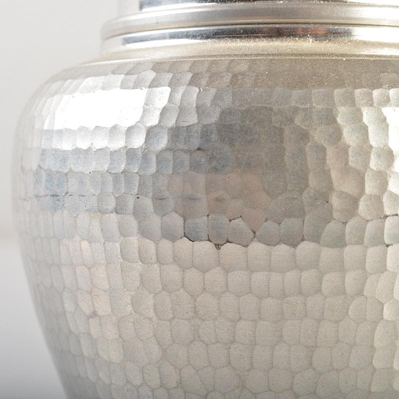 煎茶道具　錫半製　精錫　鎚目　茶壷　茶心壷　約251g　M　R7242