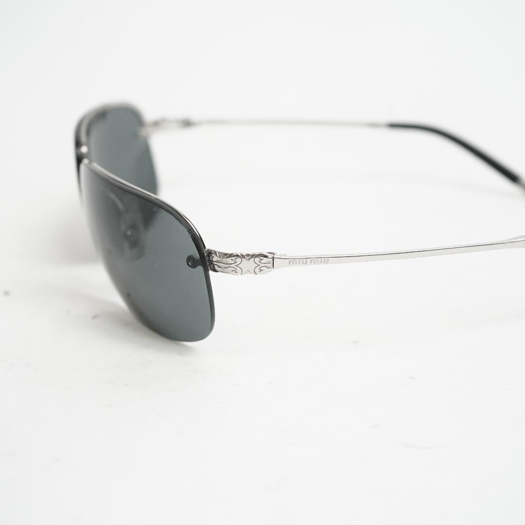 【美品】miumiu ミュウミュウ サングラス メガネ 度無し アイウェア