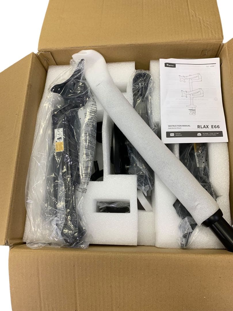 【訳アリ　美品】Ergounion PCモニターアーム E66　ブラック　2画面