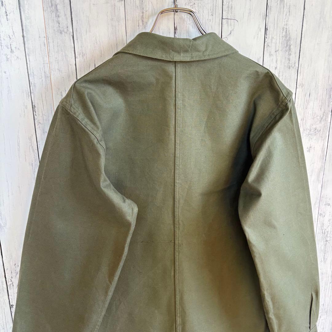 60s フレンチ ホスピタル カバーオール ワークジャケット ユーロワーク L