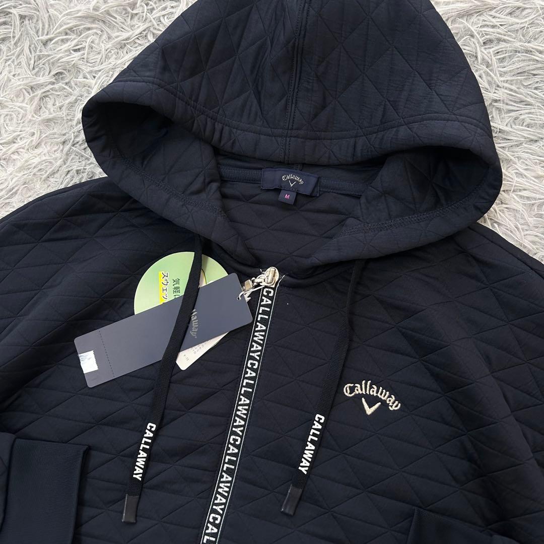 新品　キャロウェイ　パーカー　フーディ　ジャケット　キルト　ネイビー　Mサイズ