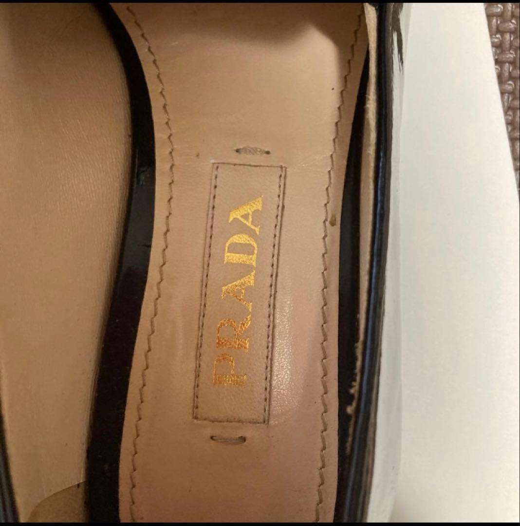 PRADA ブラックレザー ローファー　10736E 37 1/2