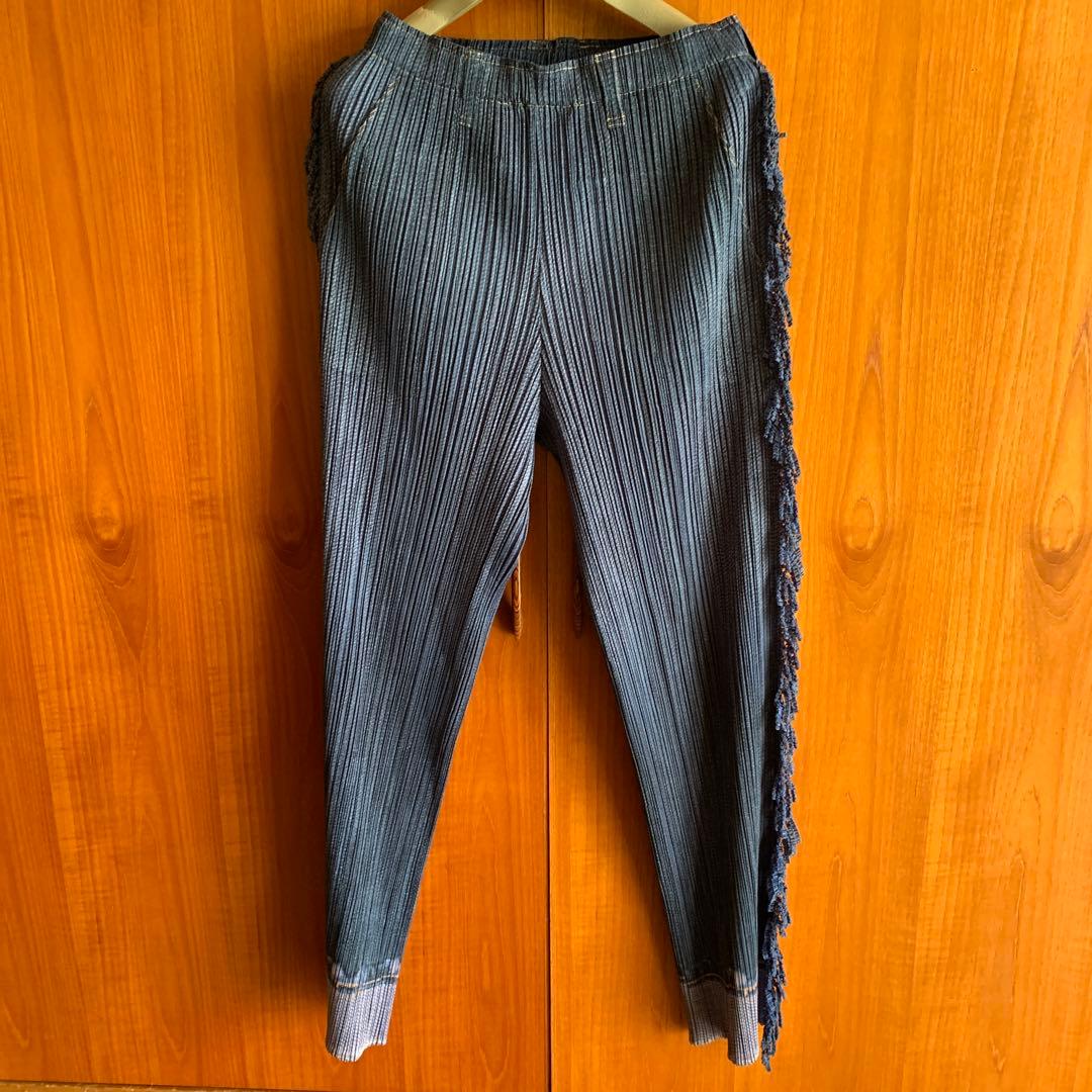 PLEATS PLEASE フリンジ付きGジャン・パンツセット