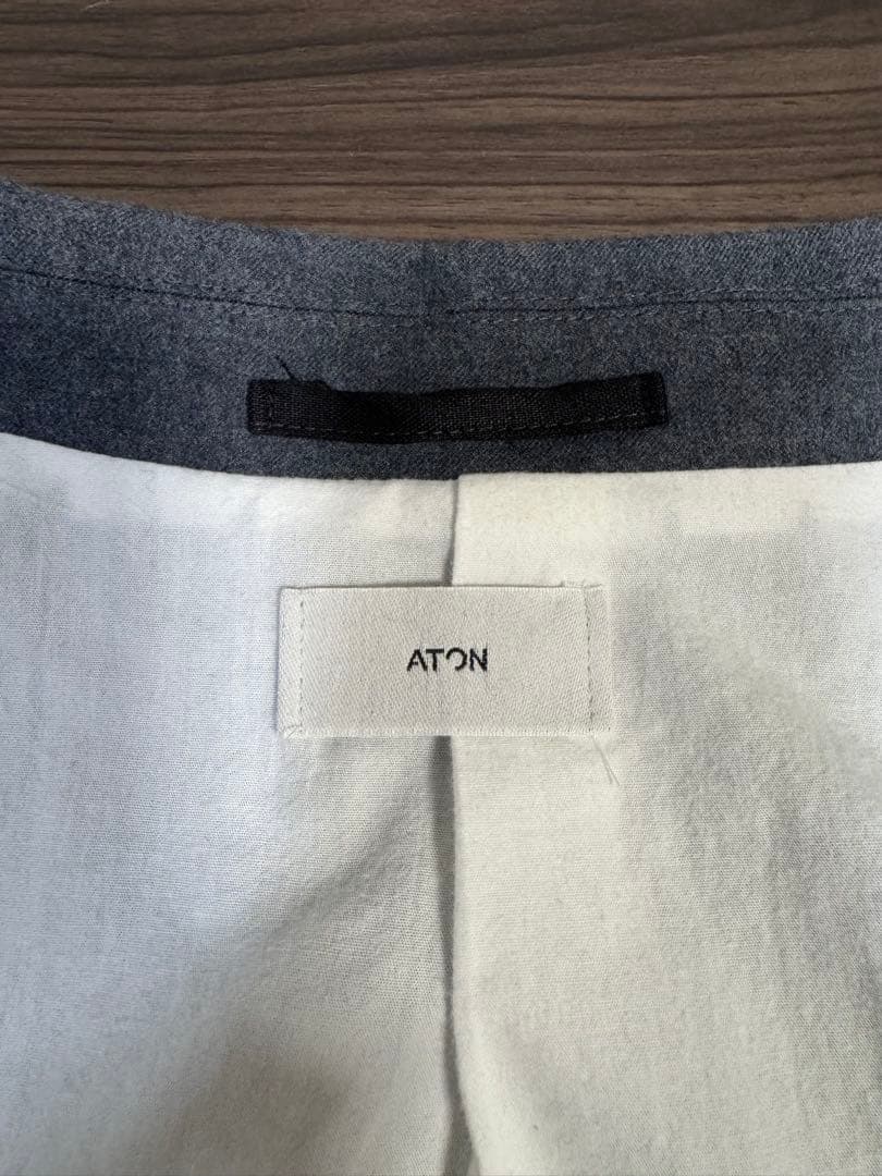 ATON ウールフランネル グレー ジャケット サイズ04