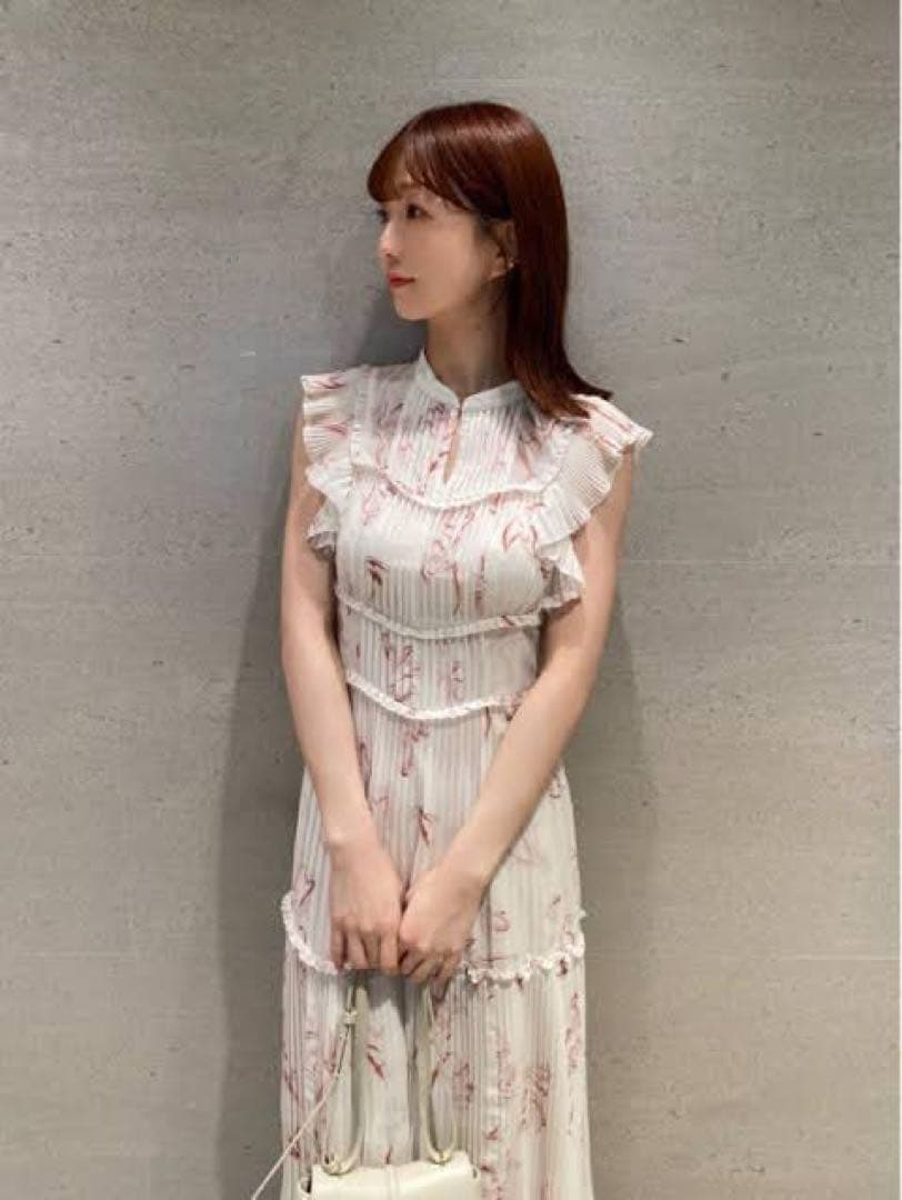 snidel Sustainableプリントプリーツワンピース