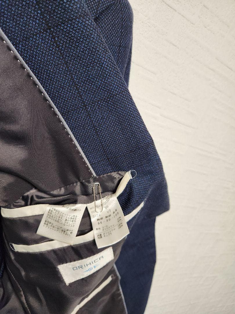 K*H様 オリヒカ　メンズ　スーツ　スリーピース　セットアップ　ブルー　チェック