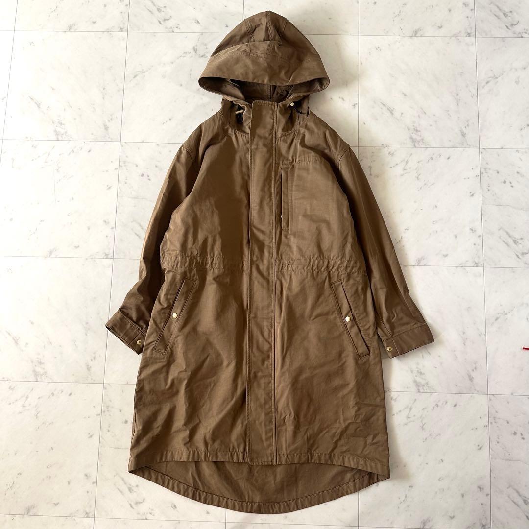 極美品♪イエナ 洗える C/Pフーデットコート ライナー付きモッズコート