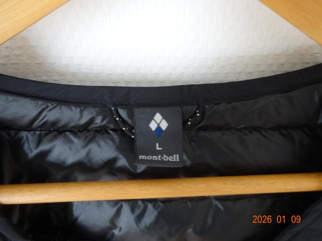 使用頻度少 モンベル スペリオダウン Vネックベスト L 品番1101672