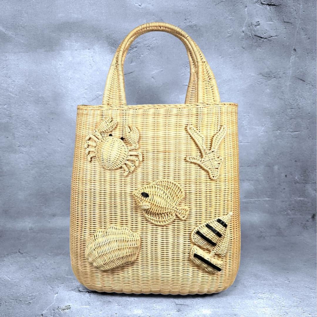 【未使用】SEVENTEN セブンテン マリンモチーフ ラタントート カゴバッグ